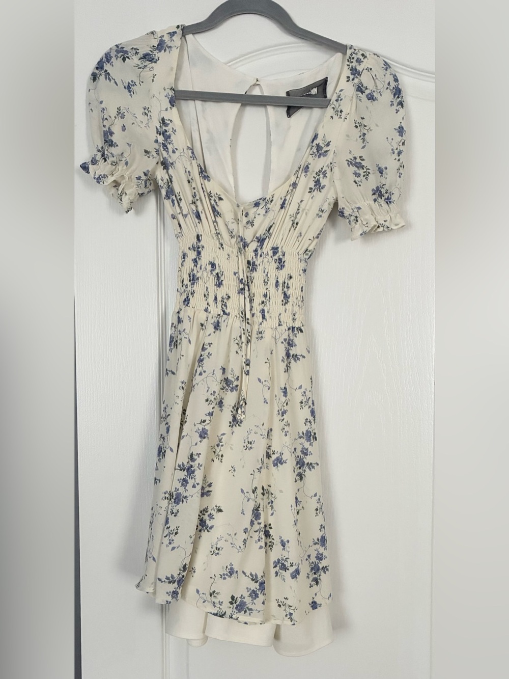Reformation Blue Cream Floral Mini Dress Size 0
